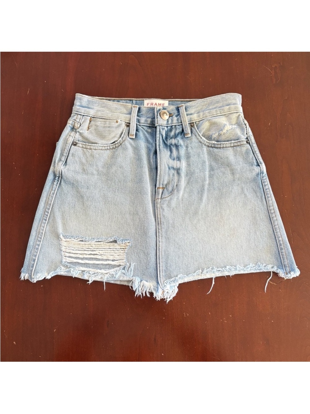 Frame Denim Le High Mini Skirt - Size 24 - 100% Cotton